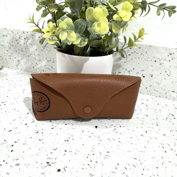 Ray Ban Brown Leather Sunglass Case - Picture 1 of 3